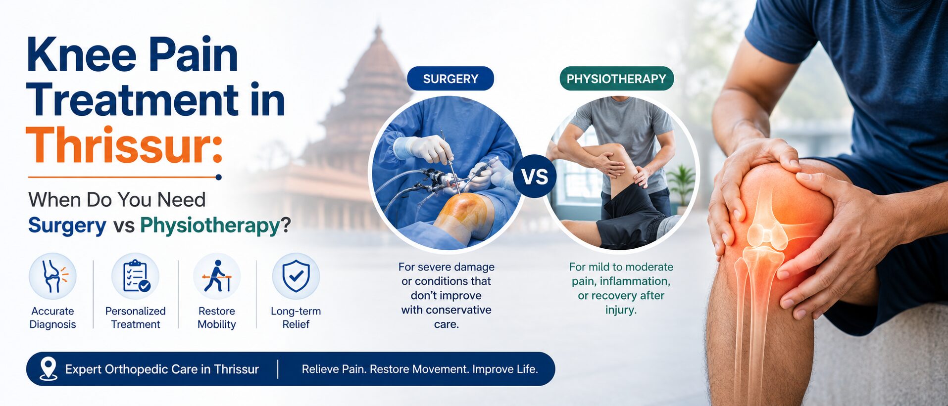 Find out if you need knee surgery or physiotherapy.